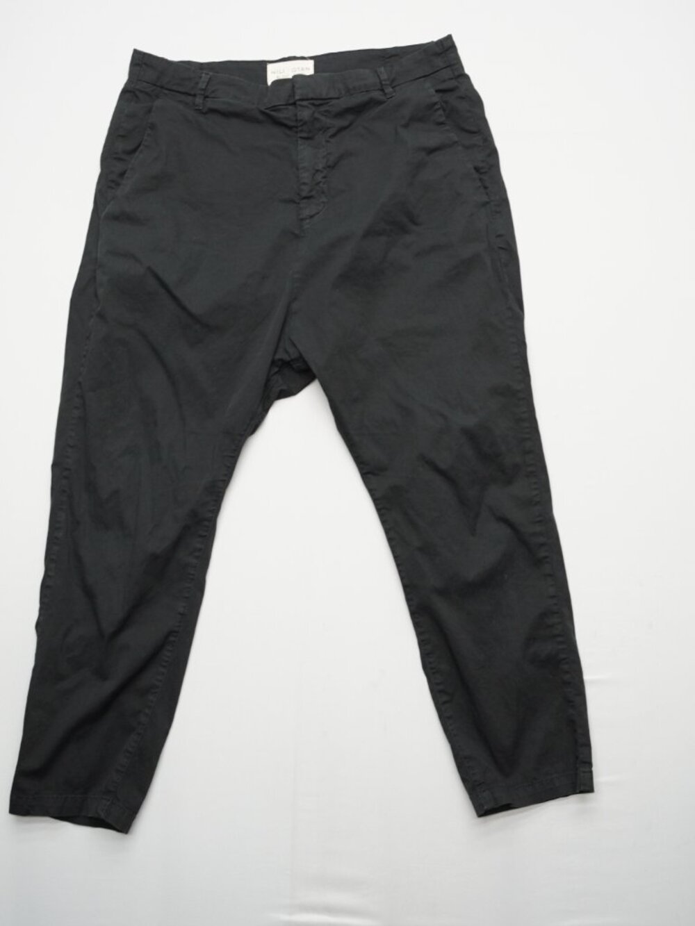 Nili Lotan Paris Pants Size 4 Jet Black Drop Crotch Baggy Trousers - Picture 3 of 15